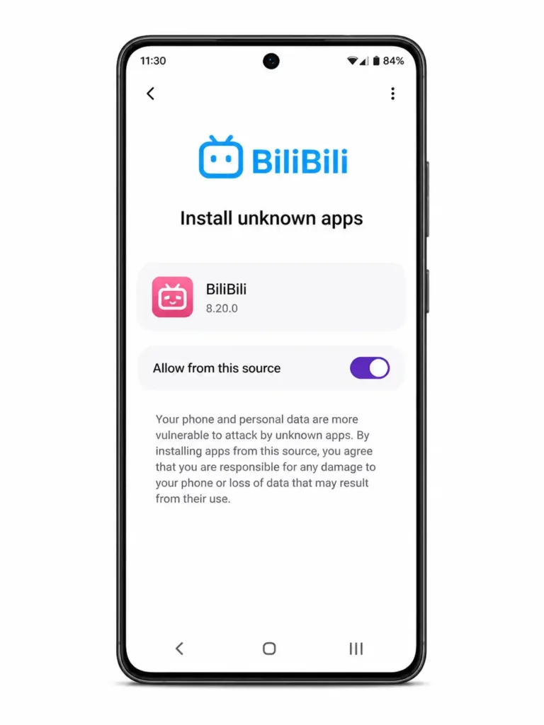 enable unknown sources bilibili android install unknown apps toggle chrome settings screen